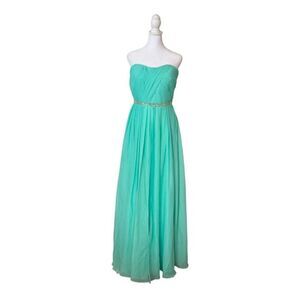 Christie’s Collection Turquoise Blue Floor Length Rhinestone Formal Dress US 12